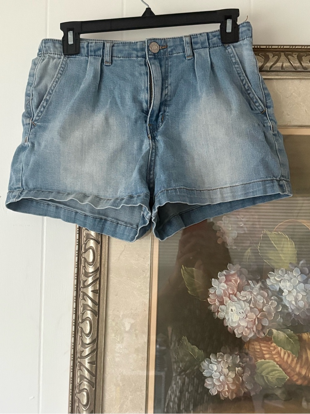 Indigo Rein Faded Light Blue Denim Shorts